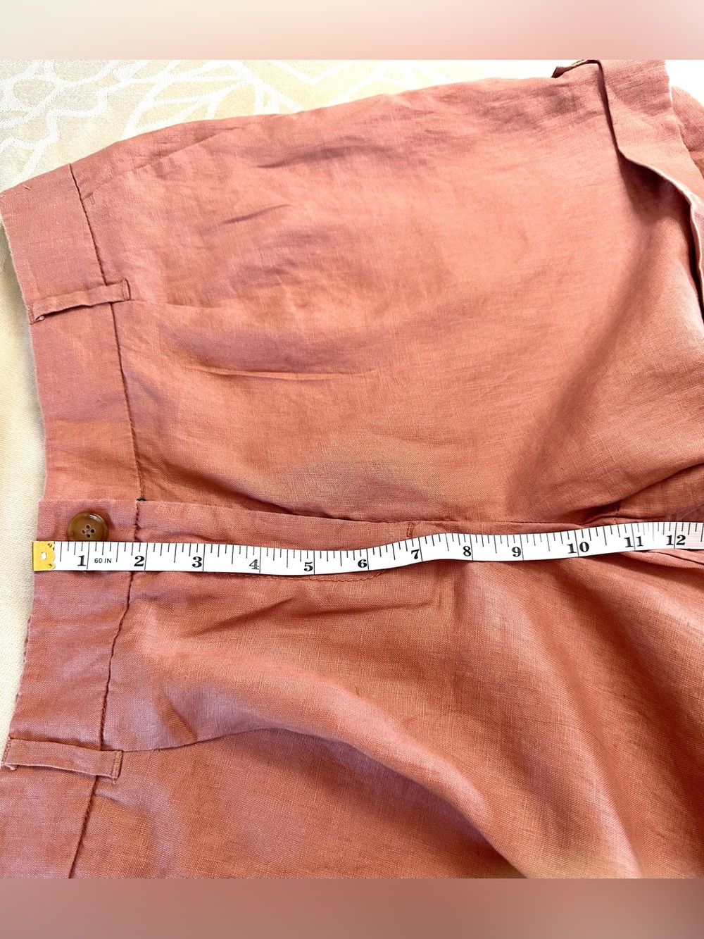 LOFT 100% Linen Dusty Rose Cuffed Shorts w Pockets Size 10 NWT - Picture 10 of 11